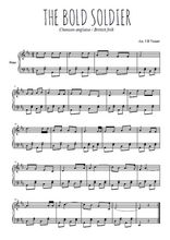 Téléchargez l'arrangement pour piano de la partition de The bold soldier en PDF